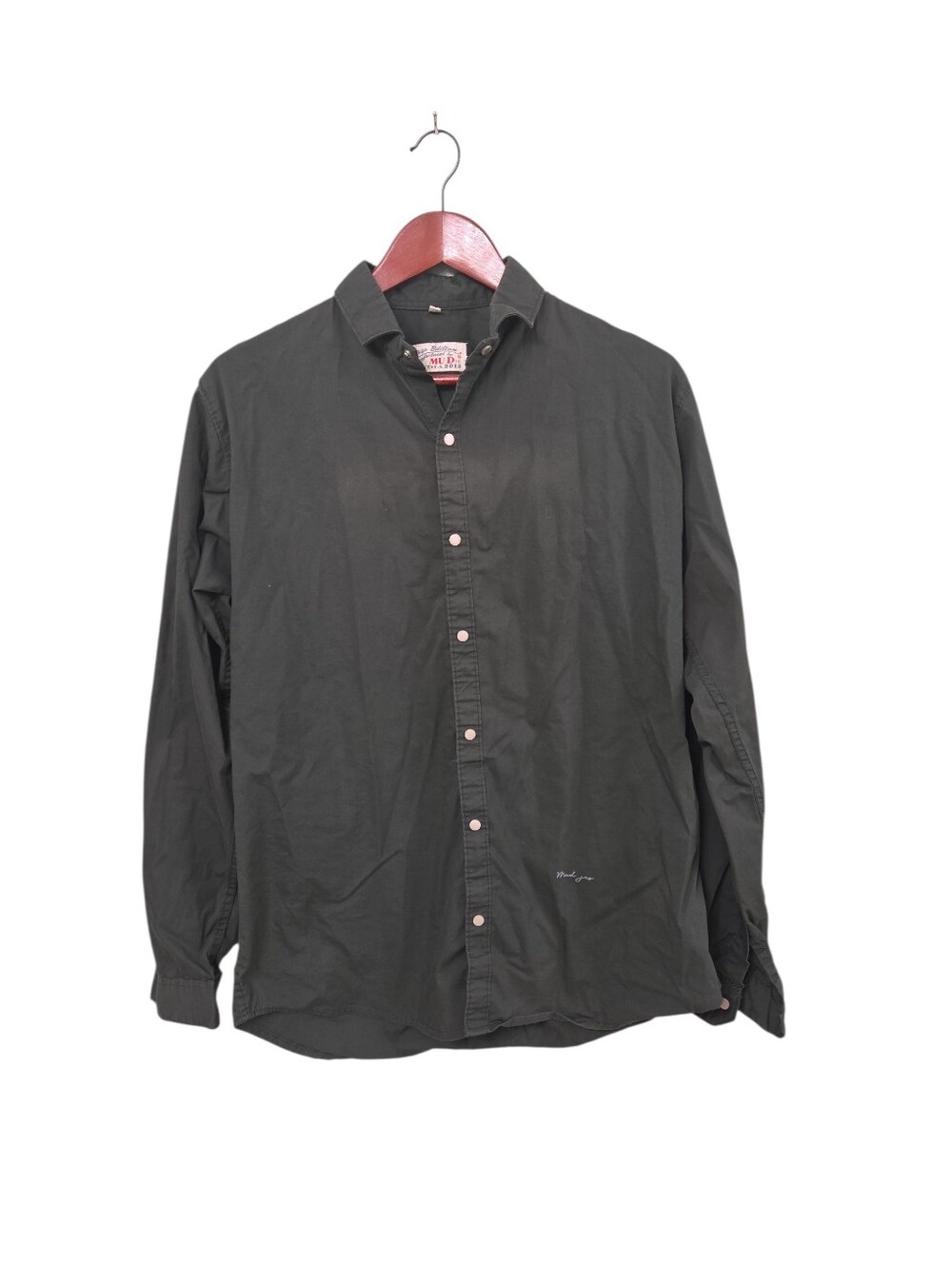 Mudot Cargo Edition India 2013 Military Issue Green Snap Button Shirt Mens Sz XL